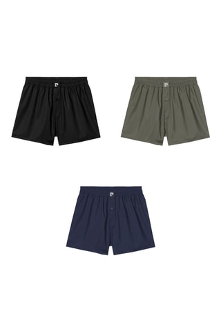 3 boxer Pierre Cardin - Nero, blu e kaki