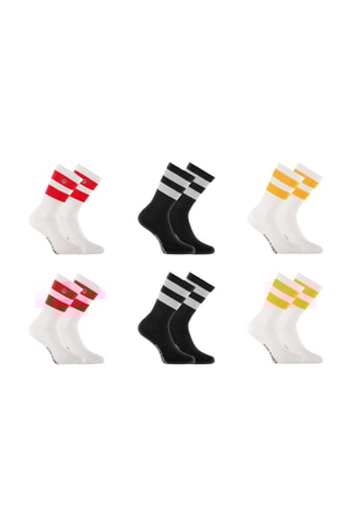 6 paia di calze Serge Blanco - Nero, bianco e rosso