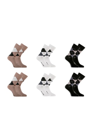 6 paia di calze Serge Blanco - Beige, nero e bianco