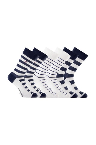 6 paia di calze Serge Blanco - Blu e bianco
