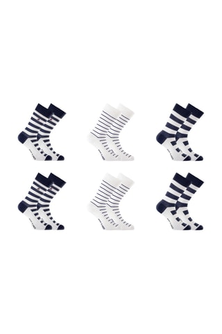 6 paia di calze Serge Blanco - Blu e bianco