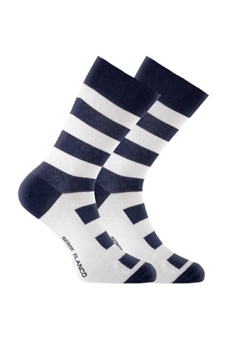 6 paia di calze Serge Blanco - Blu e bianco