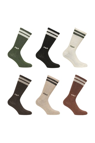 6 paia di calze Fila - Marrone, nero e bianco