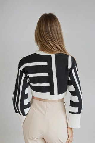 Jersey corto - Negro y blanco - Monki