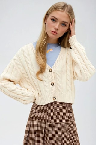 Cárdigan - Beige - Monki