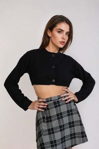 Cárdigan corto - Negro - Monki