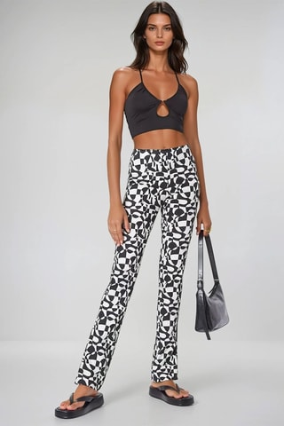 Broek Hoge Taille - Zwart en Wit - Monki