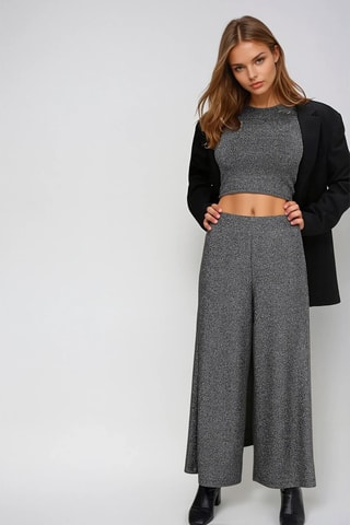 Broek Hoge Taille - Donkergrijs - Monki