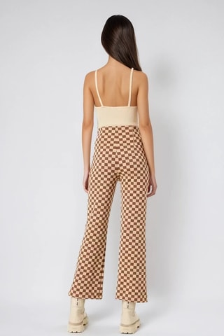 Broek Hoge Taille - Beige en Bruin - Monki