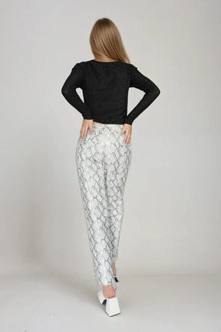 Broek - Wit en Lichtgrjis - Monki