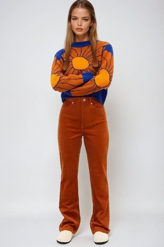 Velours Broek - Bruin - Monki