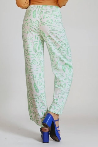 Broek Hoge Taille - Wit en Groen - Monki