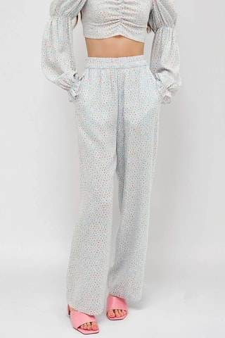 Broek Hoge Taille - Hemelsblauw en Roze - Monki