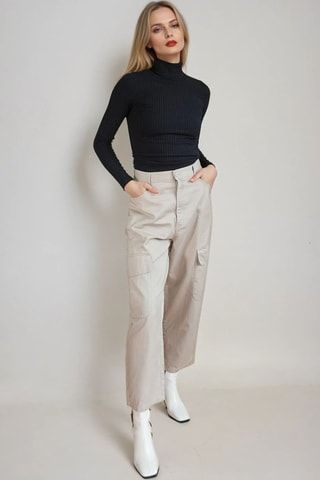 Broek Hoge Taille - Beige - Monki