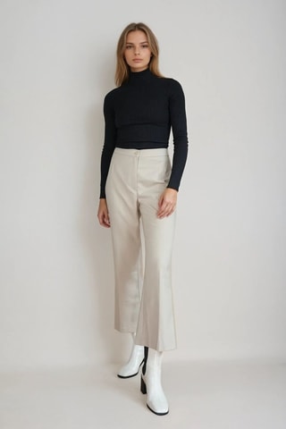 Broek Hoge Taille - Beige