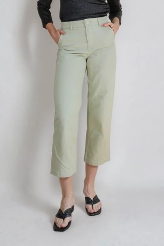 7/8 Broek met Hoge Taille - Lichtgroen