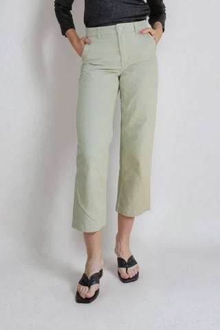 7/8 Broek met Hoge Taille - Lichtgroen