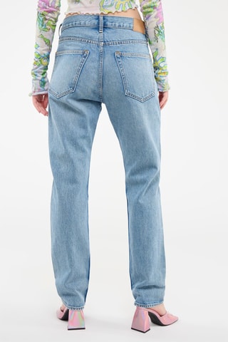 Jeans Recht Model Hoge Taille Blauw