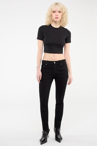 Jeans Recht Model Hoge Taille Zwart 