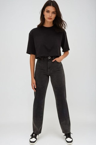 Jeans Hoge Taille - Zwart - Monki