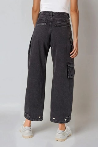 Cargojeans Hoge Taille - Donkergrijs - Weekday