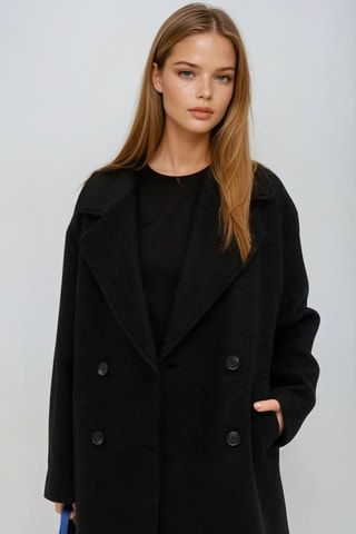 Abrigo de lana - Negro - Monki