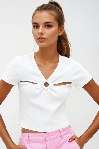 Top - Blanco - Monki