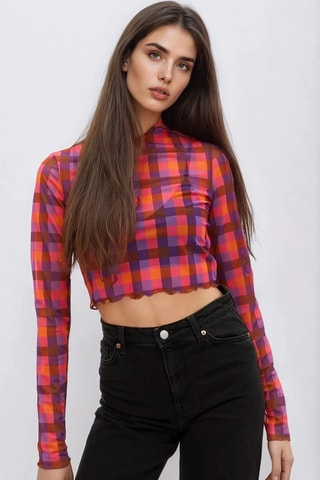 Crop top - Rojo y violeta - Monki