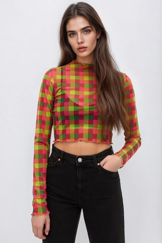 Crop top - Verde claro - Monki