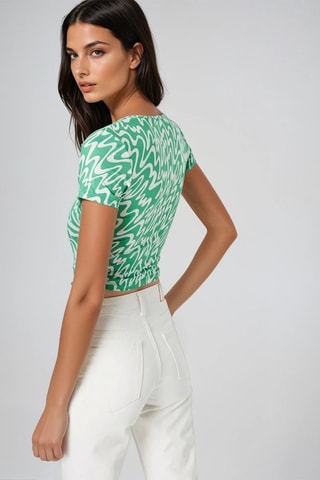 Crop top - Verde claro - Monki