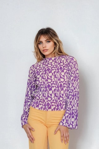 Top - Violeta y beige - Monki