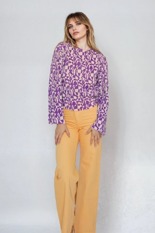 Top - Violeta y beige - Monki