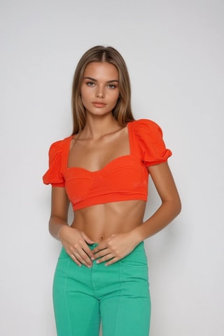 Crop top - Rojo - Monki