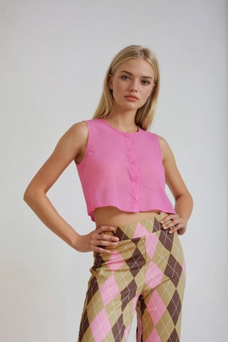 Crop top - Rosa - Monki