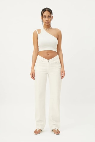 Crop top asimétrico - Blanco - Weekday