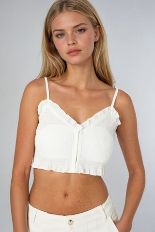Crop top - Blanco - Weekday