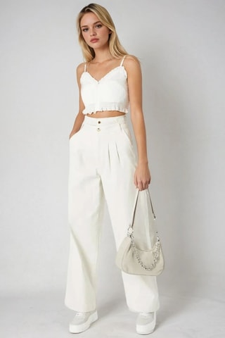 Crop top - Blanco - Weekday