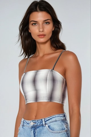 Crop top - Gris - Weekday