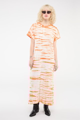 Vestido camiseta tie-dye - Naranja y beige - Weekday