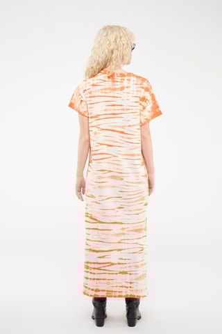 Vestido camiseta tie-dye - Naranja y beige - Weekday