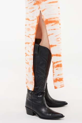 Vestido camiseta tie-dye - Naranja y beige - Weekday