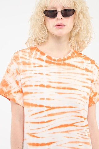 Vestido camiseta tie-dye - Naranja y beige - Weekday