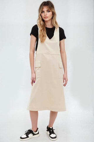 Vestido midi - Beige - Monki