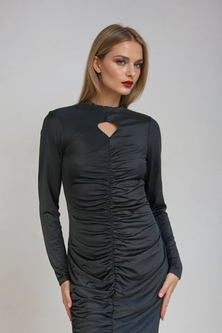 Nauwaansluitende Jurk - Zwart