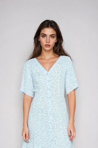 Blouse-jurk - Lichtblauw