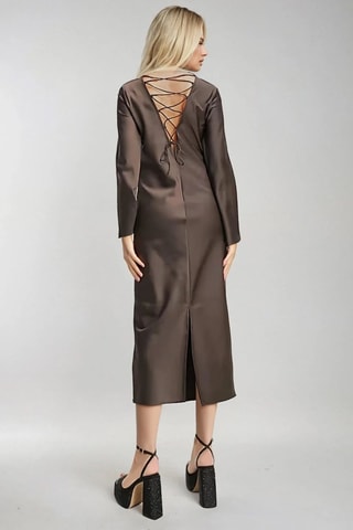 Vestido midi - Marrón - Monki