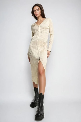 Vestido midi - Beige - Monki