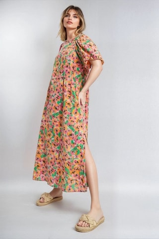 Lange Jurk - Oranje en Groen - Monki