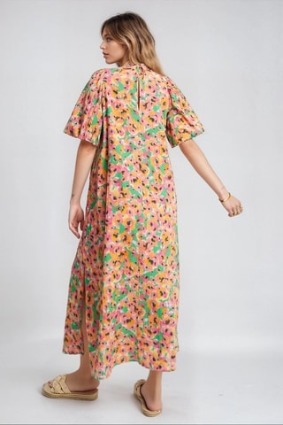 Lange Jurk - Oranje en Groen - Monki