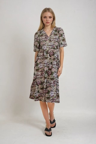 Vestido recto - Blanco y verde oscuro - Monki